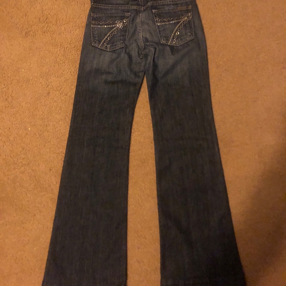 7 FAM DOJO GLITTER POCKETS FLARE JEANS